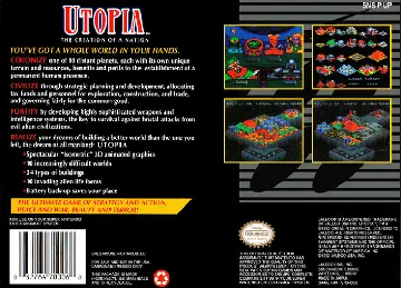 Utopia - The Creation of a Nation (USA) (Beta) box cover back